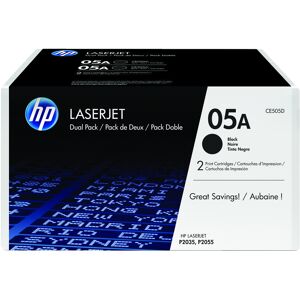 HP Confezione doppia di cartucce toner originali nero 05A LaserJet [CE505D]