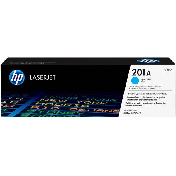 hp cf401a toner originale per stampante color laserjet pro m252dw 1400 pagine colore ciano - cf401a - laserjet 201a