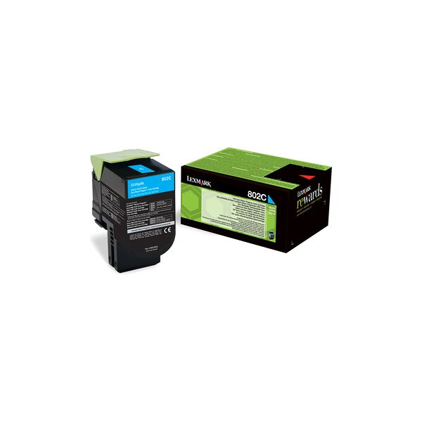 lexmark 80c20c0 toner originale 802c originale ciano 1 pezzo - 80c20c0