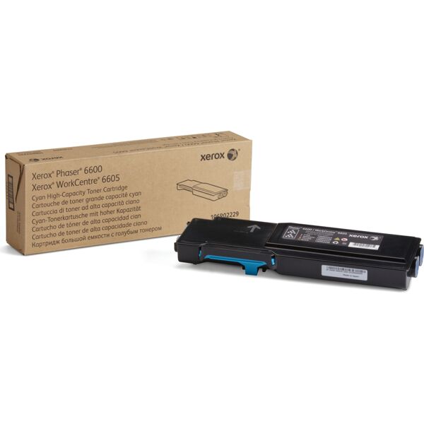 xerox 106r02229 toner originale laser colore ciano compatibile con 6600v_dn / 6600v_n / 6605v_dn / 6605v_n - 106r02229