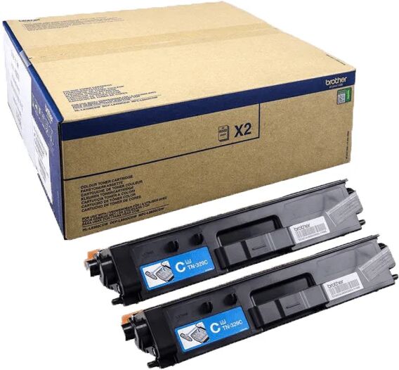 Brother TN-329CTWIN cartuccia toner 2 pz Originale Ciano [TN-329CTWIN]