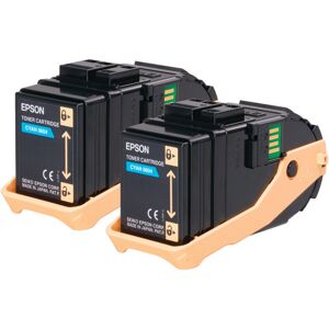 Original Epson C13S050608 Cyan High Capacity Toner Cartridges (2