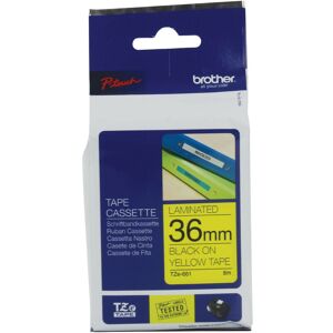 Original Brother P-Touch TZE661 36mm Gloss Tape - Black on Yellow