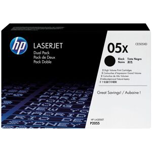 Original HP 05X Black Toner Cartridge Dual Pack (CE505XD)