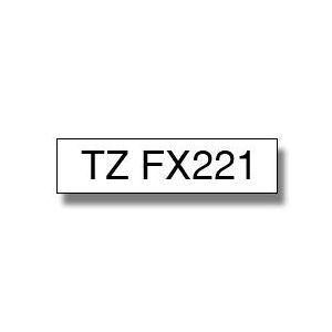 Original Brother P-Touch TZEFX221 9mm Flexible Tape - Black on White