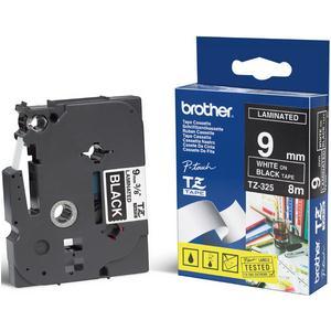 Original Brother P-Touch TZ325 9mm Tape - White on Black
