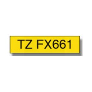Original Brother TZEFX661 36mm Flexible Tape - Black on Yellow