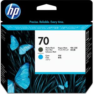 Original HP No. 70 Matte Black and Cyan Printhead