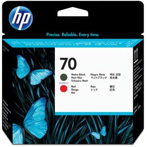 Original HP No. 70 Matte Black and Red Printhead