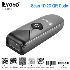 Eyoyo EY-015 Mini Barcode Scanner USB Filaire Bluetooth Sans Fil 1D OJ QR PDF417 Code Barre pour