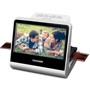 Jerbiaby Scanner de film avec grand écran LCD de 5 pouces, film négatif haute résolution 22 MP et numériseur, convertit les diapositives en noir et blanc/135/110/126 KPK négatif et Super 8/monochrome en photos - Publicité