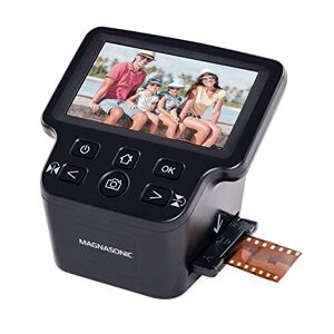 Magnasonic Scanner de film tout-en-un 24 MP avec grand écran 5" et HDMI, convertit 35 mm/126/110/Super 8 et 135/126/110 diapositives en photos numériques, mémoire intégrée (FS71) - Publicité