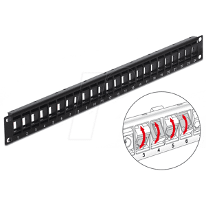 DELOCK 43340 - 19“ Cat.6 Patchpanel 24 Port drehbar