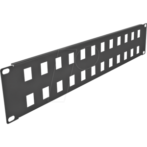 DELOCK 66837 - 19'' Keystone Patchpanel, 24 Port, 2 HE, schwarz