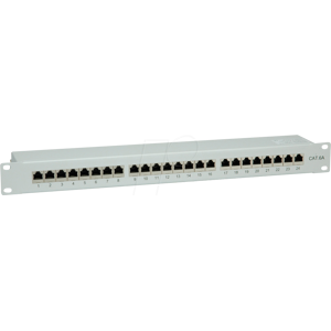 VALUE 26990361 - 19'' Patchpanel, 1 HE, 24-Port, Cat.6a, grau