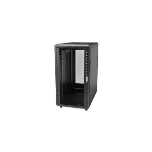 StarTech.com 22U Server Rack Cabinet with secure locking door - 4 Post Adjustable Depth (5.5 to 28.7) - 1768 lb capacity - 19 inch Portable Network Equipment Enclosure on wheels/casters (RK2236BKF) - Rack - 22U - for P/N: CABCAGENUTS6, CABSCREWM52, CABSCR