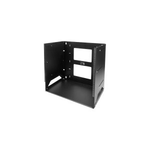 StarTech.com 8U Open Frame Wall Mount Network Rack w/ Built in Shelf - 2-Post Adjustable Depth (12 to 18) Equipment Rack - 75.2lbs (WALLSHELF8U) - Rack (til montering på væg) - sort - 8U - 19 - for P/N: CABSCRWS1032