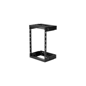 StarTech.com 15U 19 Wall Mount Network Rack, Adjustable Depth 12-20 2 Post Open Frame Server Room Rack for AV/Data/ IT Communication/Computer Equipment/Switch with Cage Nuts & Screws - 15U Adjustable Rack - Rack - vægmonterbar - sort - 15U - 19