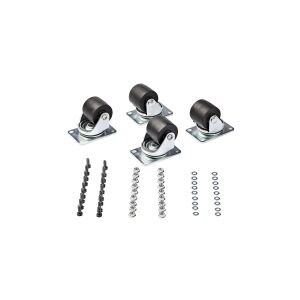 StarTech.com Heavy Duty Casters for Server Racks/Cabinets, Set of 4 Universal M6 2-inch Swivel Caster Kit, 45x75mm Pattern, Replacement Caster Wheels for 4 Post Racks, Steel/Plastic - 4-Pack Rolling Caster Kit (RKCASTER2) - Styrehjulspakke for rack - sort