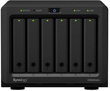 DS620SLIM Synology  Disk Station för 2.5\" HDD/SSD, Svart