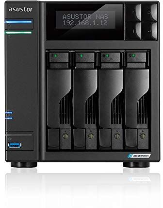 AS6604T Asustor ASUSTOR Lockerstor 4, Intel Celeron J4125 Quad-Core Gemini Lake -Refresh, 4 GB DDR4, 2.5GbE x2, M.2 Slots (2280 NVMe SSD) x2