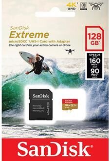 Sandisk Cartão De Memória Extreme Micro Sdxc 128gb + Adaptador - Sandisk