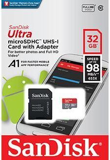 Sandisk Cartão De Memória Ultra Micro Sdhc 32gb + Adaptador - Sandisk