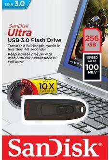 Sandisk Pen Drive Usb Ultra 256gb 3.0 (preto) - Sandisk