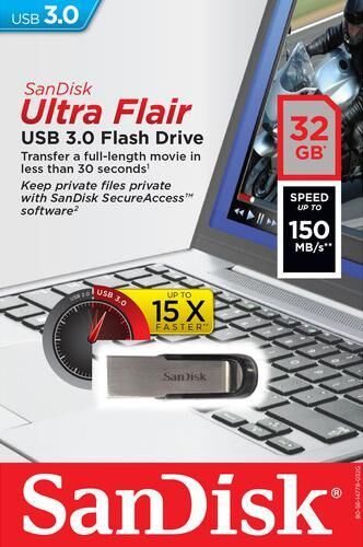 Sandisk Pen Drive Usb3.0 Ultra Flair 32gb (prateado) - Sandisk