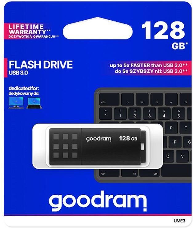 Goodram Pen Drive Usb 3.0 128gb Ume3 (preto) - Goodram