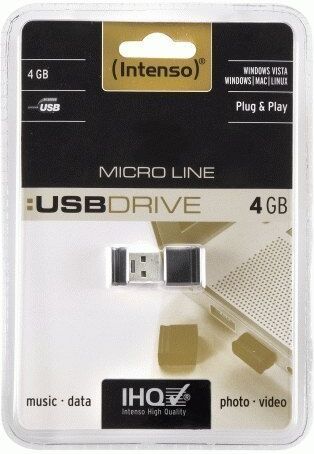 Intenso Pen Drive Usb2.0 4gb Micro Line (preto) - Intenso