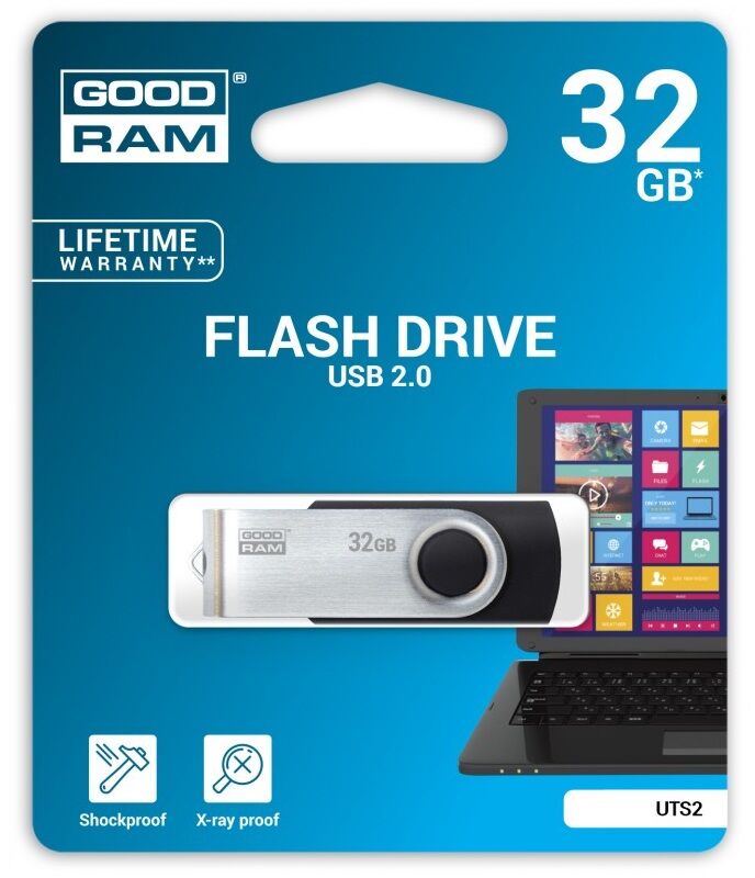 Goodram Pen Drive Usb2.0 32gb Uts2 (preto) - Goodram