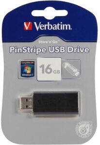 Verbatim Pen USB Pinstripe (16 GB - USB 2.0 - Preto)