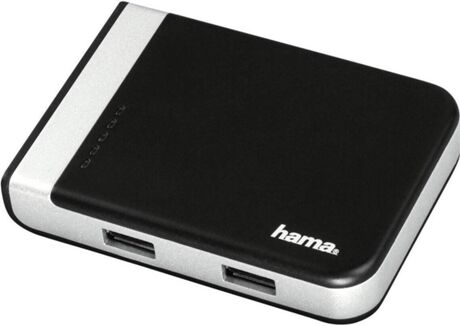 Hama Hub USB 3.1 Hub/Card Reader incl. USB-C Adapter (Preto/Cinza)