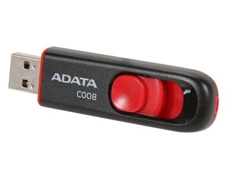 Adata Pen USB C008 (16 GB - USB 2.0 - Preto e Vermelho)