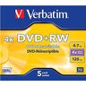 Verbatim DVD+RW, 4,7 GB, 5 Jewelcases