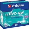 Verbatim DVD-RW, 4,7 GB, 5 Jewelcases