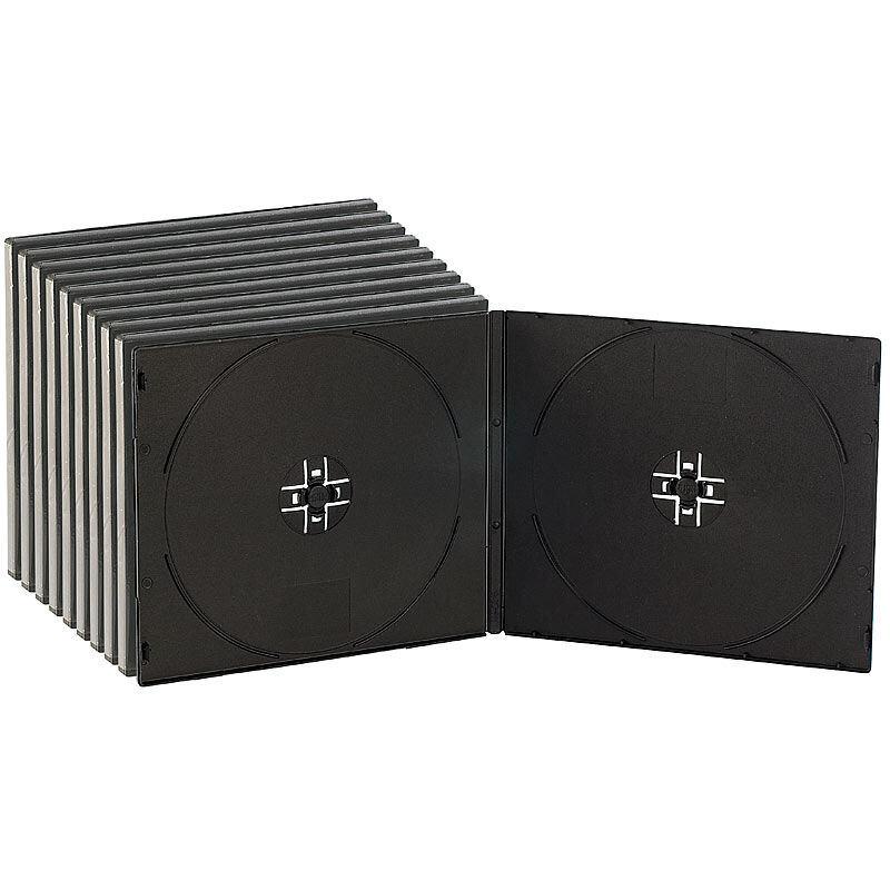 Pearl Doppel CD Slim Soft Boxen im 10er-Set, 7 mm, schwarz