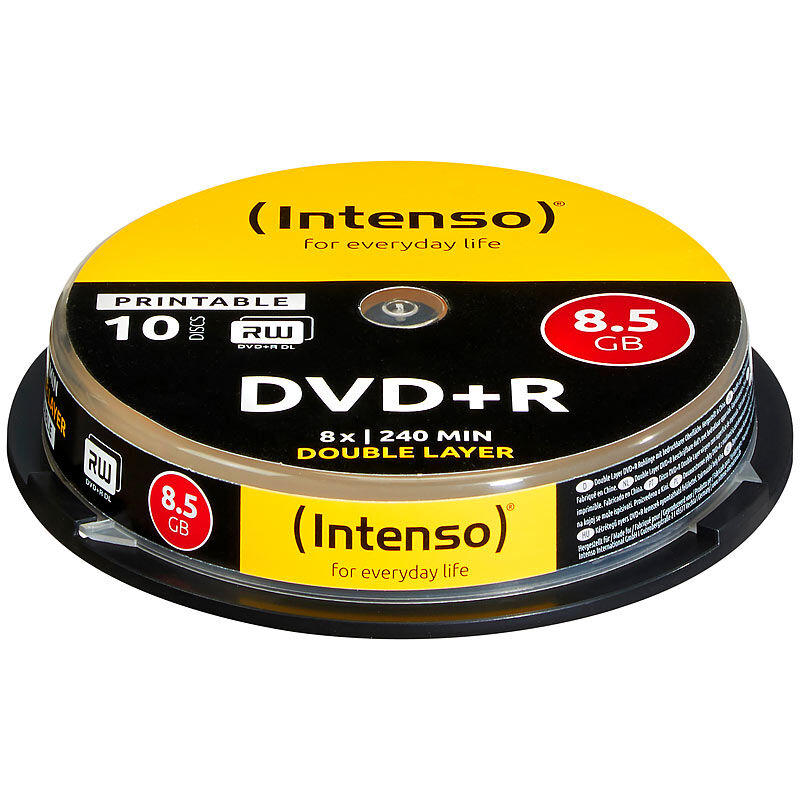 Intenso DVD+R 8,5GB 8x Double Layer, 10er-Spindel