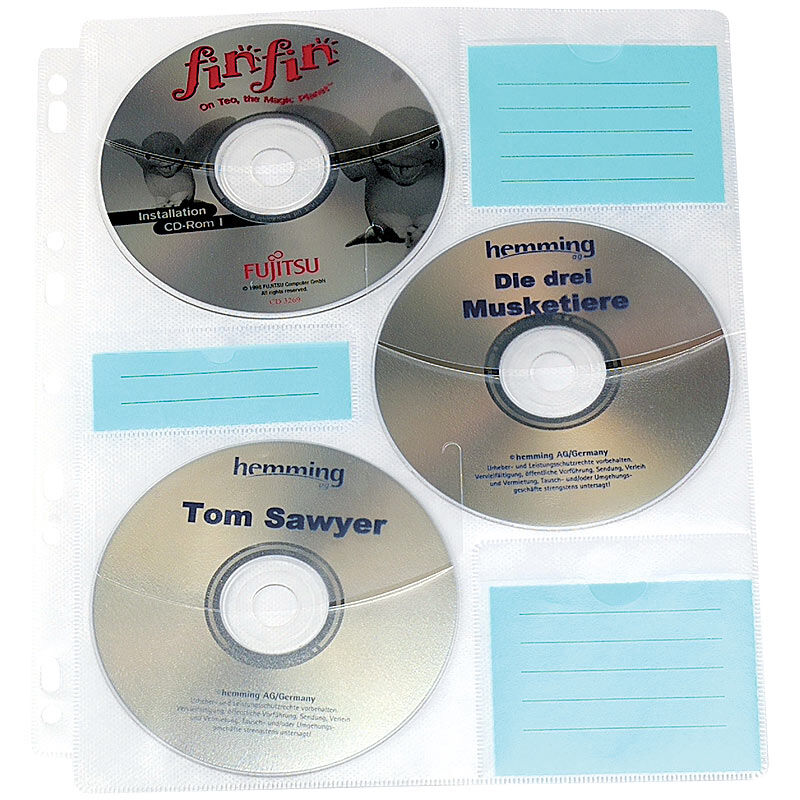 General Office CD/DVD Ringbucheinlagen 2 x 3 für 60 CD/DVD