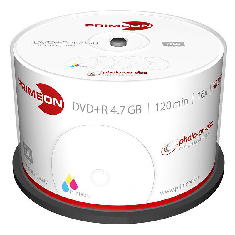 Primeon DVD+R 4.7 GB, 16x, bedruckbar, 50er-Box