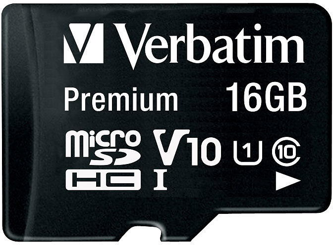 Verbatim Premium microSDHC-Speicherkarte 16 GB, 80 MB/s, Class 10, U1