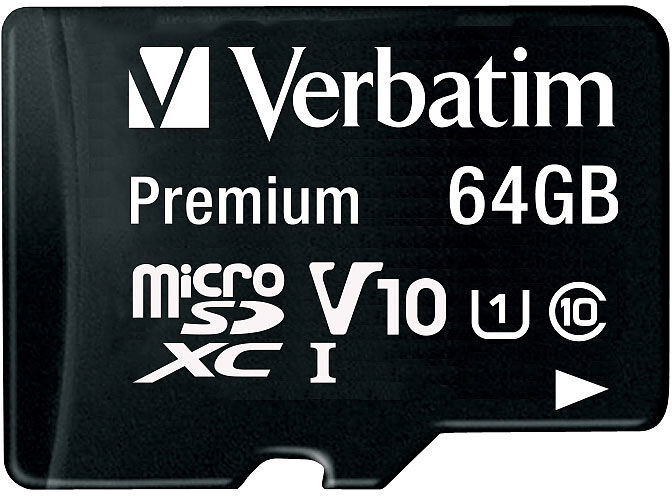 Verbatim Premium microSDXC-Speicherkarte 64 GB, 90 MB/s, Class 10, U1