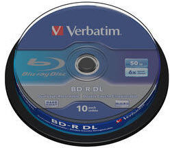 Verbatim BD-R 50GB - bis 6x Speed - 10er Spindel