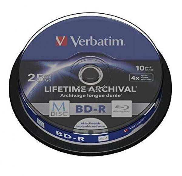Verbatim M-Disc BD-R SingleLayer 25GB - bis 6x Speed - 10er Pack