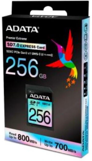 A-Data Premier Extreme SDXC 7.0 Express Card / Speed Class: PCIe Gen3 x1 / U3 / C10 / V30 - 256GB