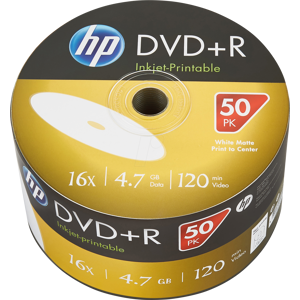 Hewlett Packard HP DRE00070WIP - DVD+R 4.7GB/120Min, 50-er Bulk, bedruckbar