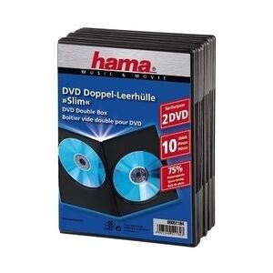 Hama DVD Slim Double-Box 10, Black 2 Disks Schwarz