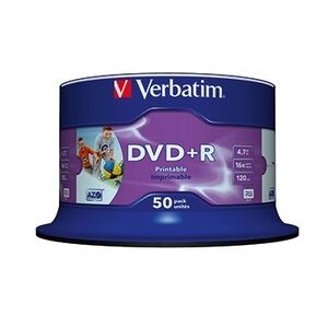 Verbatim DVD+R 43512 16x 4,7GB Wide Printable Surface 50 St./Pack.