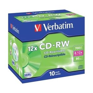 Verbatim CD-RW Jewelcase, 700Mb 80Min, 10 Stück